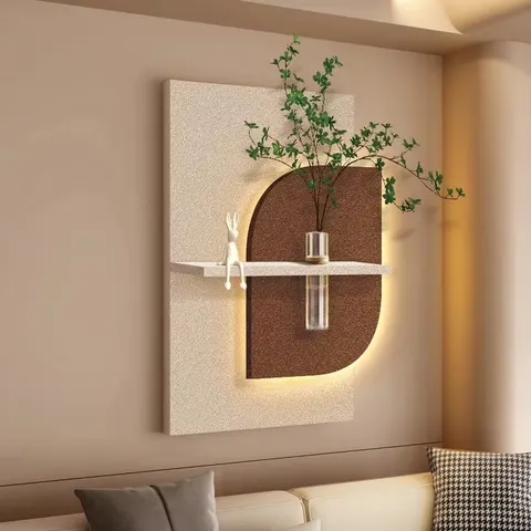 3D Living Room Background Wall Decor Painting Sandstone Entrance Led Painting DIY Hydroponic Green Plant Hanging Painting