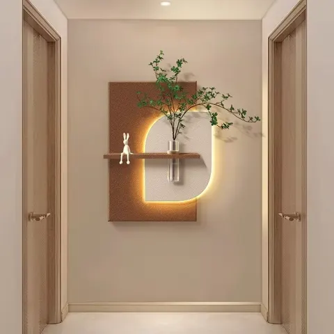 3D Living Room Background Wall Decor Painting Sandstone Entrance Led Painting DIY Hydroponic Green Plant Hanging Painting