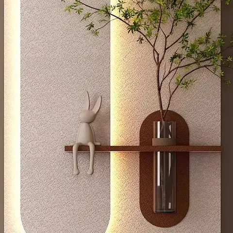 植物 单幅 装饰画 轻奢风 玄关背景墙挂画 LED带灯画