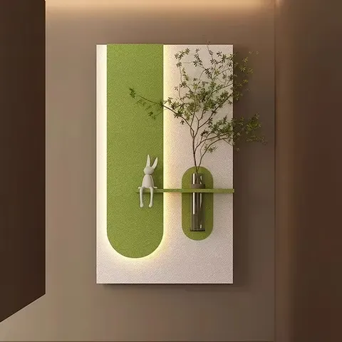 植物 单幅 装饰画 轻奢风 玄关背景墙挂画 LED带灯画