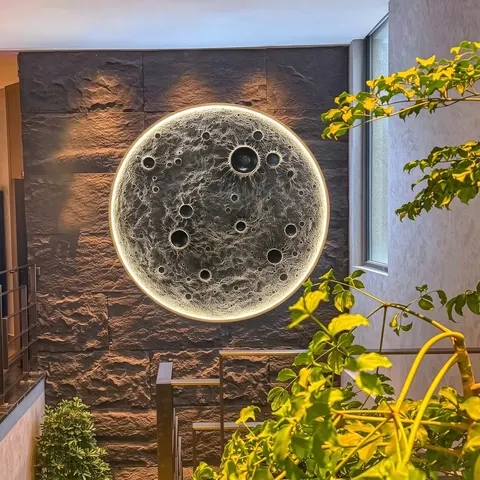 日月星辰 单幅 装饰画 现代简约 客厅背景墙挂画 LED带灯画