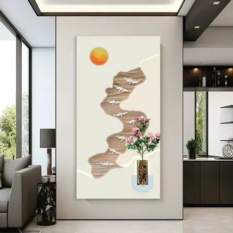 抽象 单幅 装饰画 现代简约 玄关背景墙挂画 LED带灯画