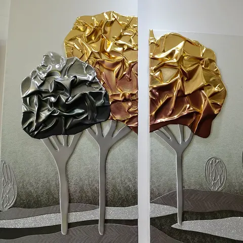 3D Three-dimensional Leather Golden Years  Living Room Art Decor Painting High-end Sofa Background Wall Decor Painting