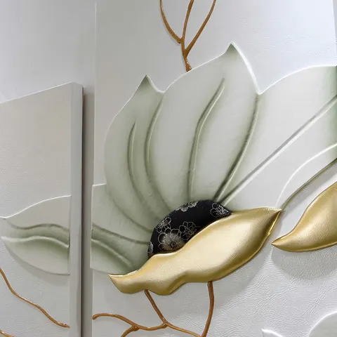 抽象 单幅 装饰画 轻奢风 客厅背景墙挂画 手工皮雕