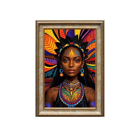 40*60 cm African National Tribe Black Woman Portrait Poster Mural HD Printing Porcelain Wall Art Home Decor Painting