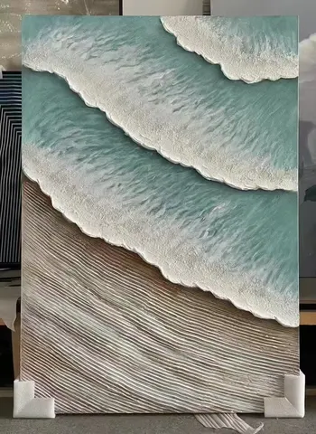 50% Hand-painted Mural Abstract Sea Wave Sofa Decorative Painting Art Decor Hand Painted Acrylic Painter