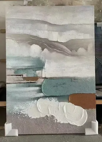 50% Hand-painted Mural Abstract Sea Wave Sofa Decorative Painting Art Decor Hand Painted Acrylic Painter