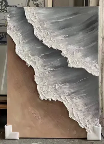 50% Hand-painted Mural Abstract Sea Wave Sofa Decorative Painting Art Decor Hand Painted Acrylic Painter