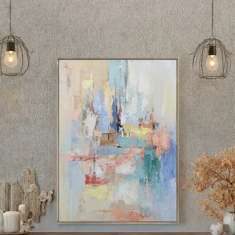 50% Handpainted Abstract Landscape Modern Custom Oil Painting on Canvas Wall Art for Living Room Decor