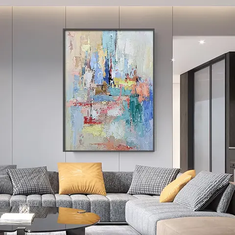 50% Handpainted Abstract Landscape Modern Custom Oil Painting on Canvas Wall Art for Living Room Decor