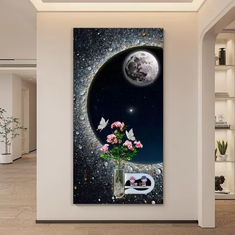 繁花 单幅 装饰画 现代简约 客厅背景墙挂画 砂岩浮雕