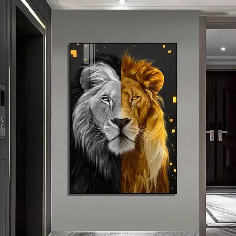 70*100 CM Abstract Home Art Decor Animal Painting Office Background Wall Crystal Porcelain Hanging Painting