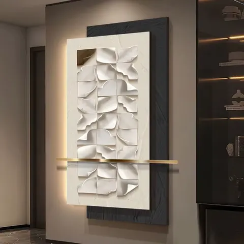 抽象 单幅 装饰画 现代简约 玄关背景墙挂画 LED带灯画