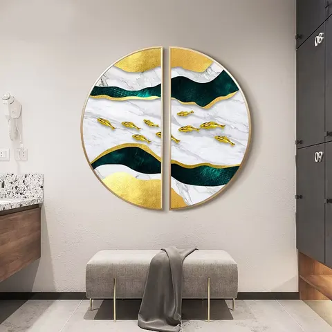 Abstract Semicircle Entrance Porch Decorative Painting Living Room Dining Room Background Wall Decor Painting