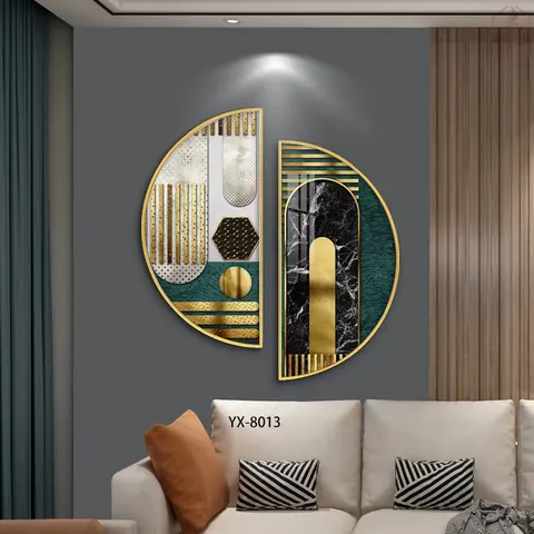 Abstract Semicircle Entrance Porch Decorative Painting Living Room Dining Room Background Wall Decor Painting
