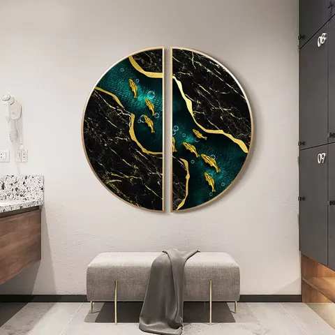 Abstract Semicircle Entrance Porch Decorative Painting Living Room Dining Room Background Wall Decor Painting