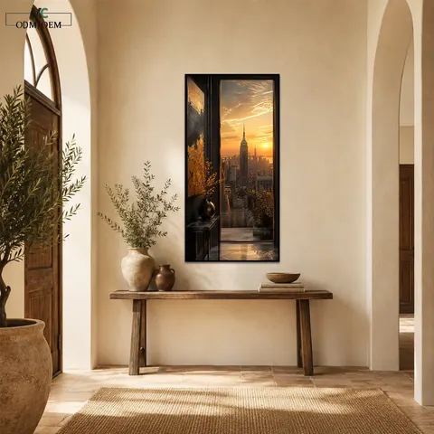 Abstract Wall Art Modern Landscape Canvas Scenic Home Decor Vertical Entryway Art Home Decorative Painting Crystal Porcelain Art
