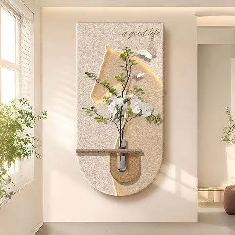 植物 单幅 装饰画 现代简约 客厅背景墙挂画 砂岩浮雕