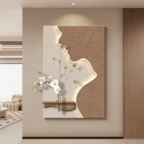 Abstraction Characters Art Home Decor Paintings Living Room Background Wall Sandstone Glowed LED Painting
