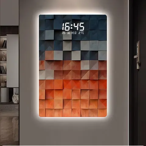 抽象 单幅 装饰画 现代简约 玄关背景墙挂画 LED带灯画