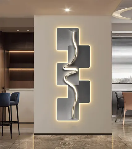 Abstraction Geometry Entrance Hall Home Furnishings Decoration Painting Stripes Art Glowed LED Painting