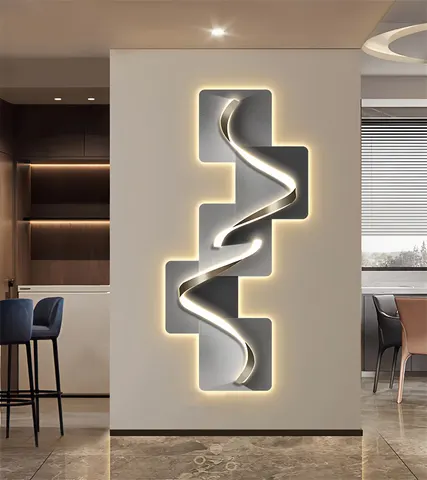 Abstraction Geometry Entrance Hall Home Furnishings Decoration Painting Stripes Art Glowed LED Painting