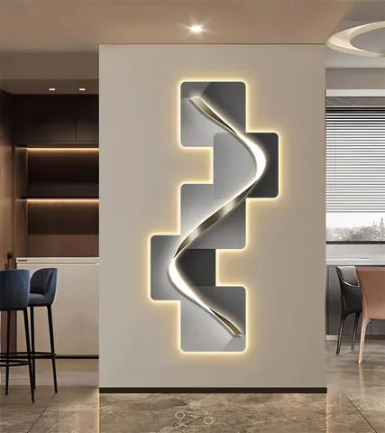 Abstraction Geometry Entrance Hall Home Furnishings Decoration Painting Stripes Art Glowed LED Painting