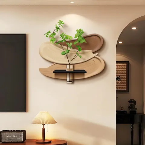 Abstraction Green Plants Art Decor Painting Three-dimensional Hydroponics Green Plants Sandstone Fabric Mural Painting