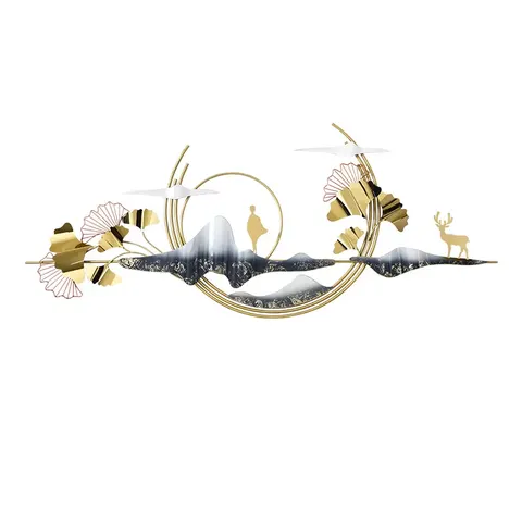 Abstraction Nordic Living Room Sofa Background Wall Decoration Modern Simple Dining Room Mural Metal Craft Decoration