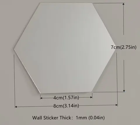 Acrylic Mirror 20 Pcs Hexagon Combination Mirror Living Room Wal or Wall Sticker Decal Home Decoration and Room Mirror