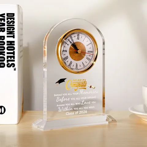 Acrylic Transparent Clock Special Inlaid Gift European Style Simple Acrylic Art Ornament