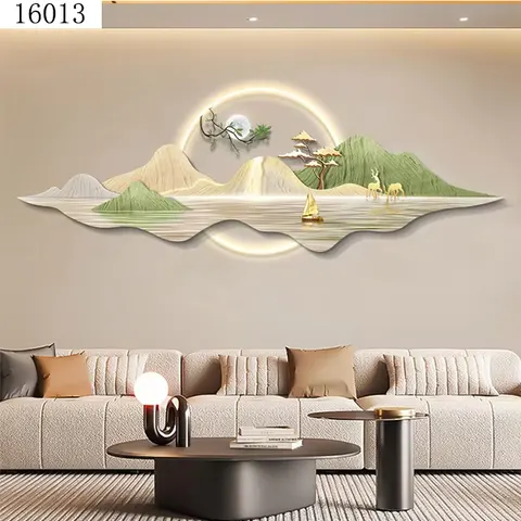 Acrylic with Light Decorative Painting Modern Simple Living Room Background Wall Painting Landscape Murals Wall Art Home Decor