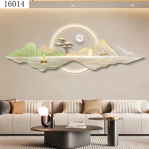 Acrylic with Light Decorative Painting Modern Simple Living Room Background Wall Painting Landscape Murals Wall Art Home Decor