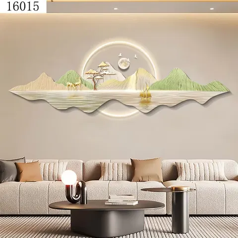 Acrylic with Light Decorative Painting Modern Simple Living Room Background Wall Painting Landscape Murals Wall Art Home Decor