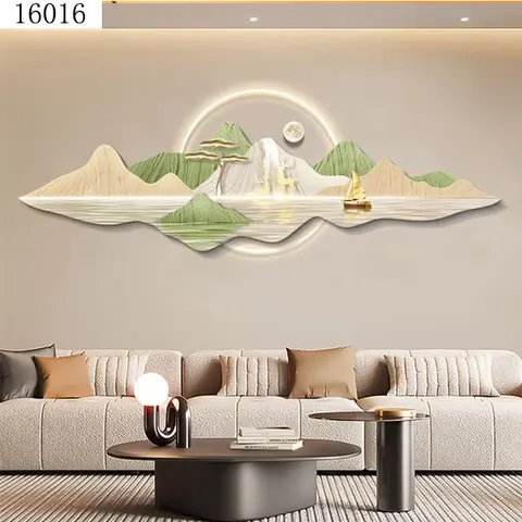 Acrylic with Light Decorative Painting Modern Simple Living Room Background Wall Painting Landscape Murals Wall Art Home Decor