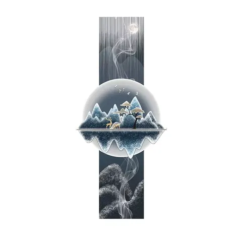 锦鲤 单幅 装饰画 新中式 玄关背景墙挂画 LED带灯画