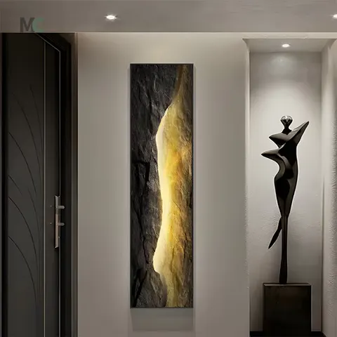 Advanced Sense Corridor Porch Wall Art Home Decor Painting Modern Light Luxury Corridor Art Vertical Crystal Porcelain Painting