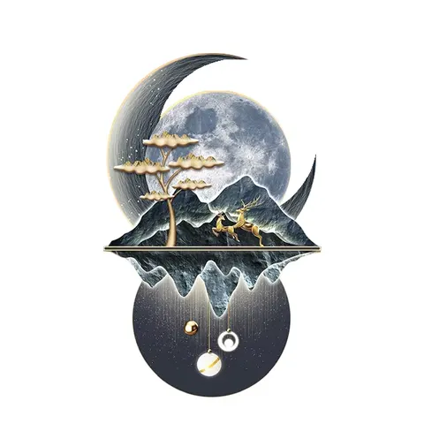 Advanced Sense Elk Landscape Decorative Painting Crystal Porcelain Mural Diamond Wall Art Home Decorative Painting LED Lights
