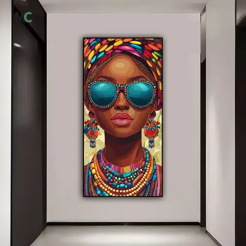 African Woman Art Poster Crystal Porcelain Painting Living Room Home Bedroom Art Home Decor Painting
