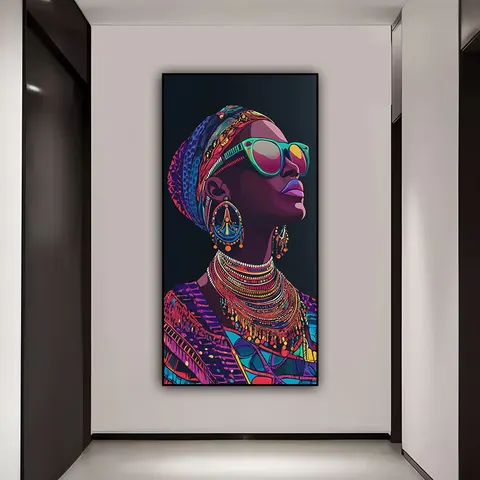 African Woman Art Poster Crystal Porcelain Painting Living Room Home Bedroom Art Home Decor Painting