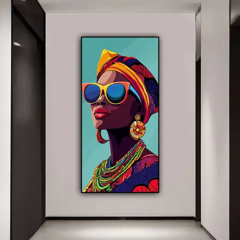 African Woman Art Poster Crystal Porcelain Painting Living Room Home Bedroom Art Home Decor Painting