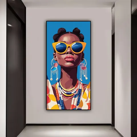 African Woman Art Poster Crystal Porcelain Painting Living Room Home Bedroom Art Home Decor Painting