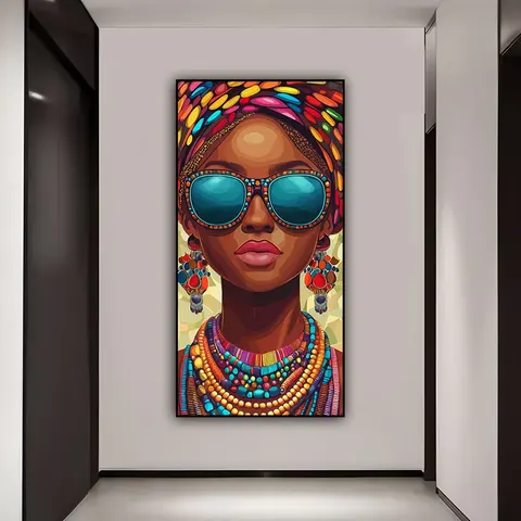 African Woman Art Poster Crystal Porcelain Painting Living Room Home Bedroom Art Home Decor Painting