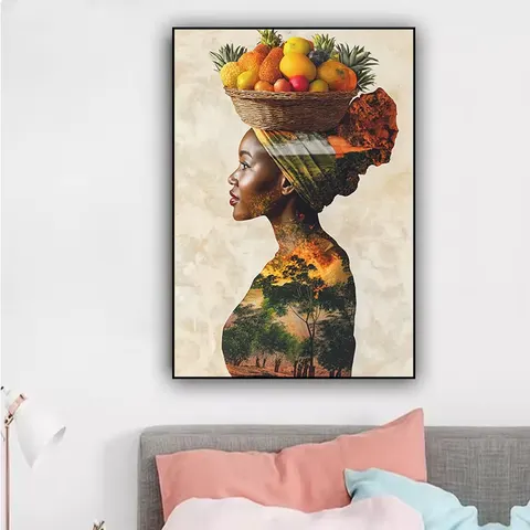 African Women Art Decoration Hanging Paintings Modern Home Living Room Colorful African Tribal Culture Murals