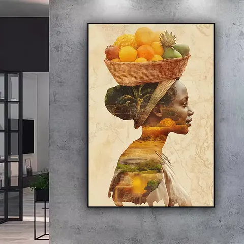 African Women Art Decoration Hanging Paintings Modern Home Living Room Colorful African Tribal Culture Murals