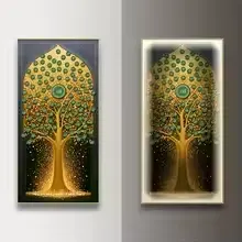 植物 单幅 装饰画 现代简约 客厅背景墙挂画 LED带灯画