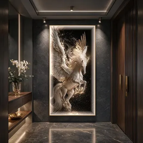 动物 单幅 装饰画 现代简约 客厅背景墙挂画 LED带灯画