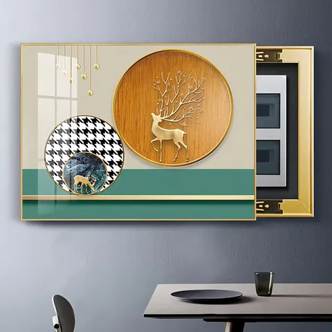 Aluminum Alloy Home Art Decor Paintings Electrical Box Cover No Need to Drill Holes Crystal Porcelain Paintings