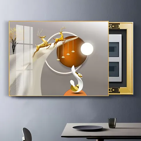 Aluminum Alloy Home Art Decor Paintings Electrical Box Cover No Need to Drill Holes Crystal Porcelain Paintings