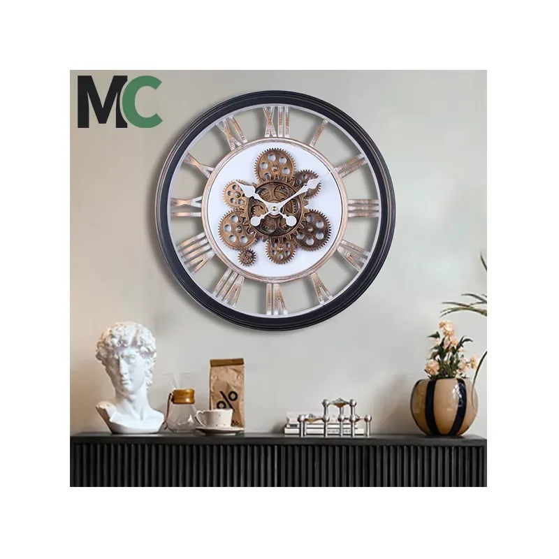 American Advanced Sensing Gear Large Machinery Modern Clock Decorative Painting Home Decor Wall Clock